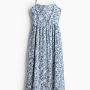 H&M Blue and White Patterned Maxi Dress